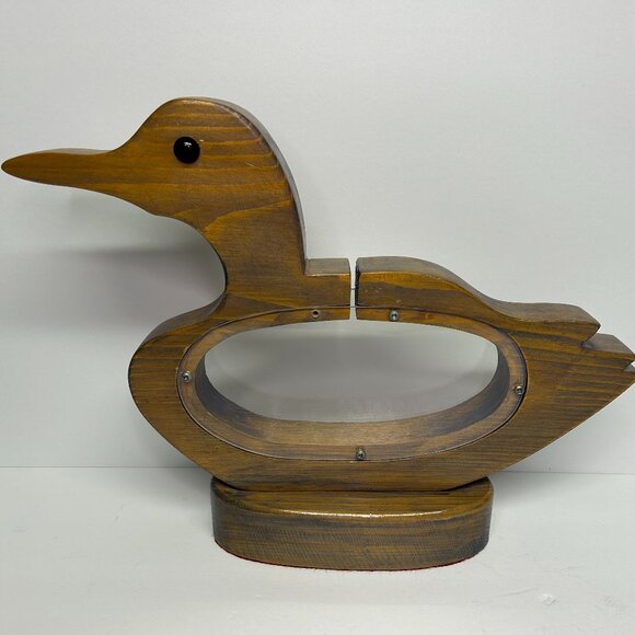 Vintage Handcrafted Wooden Duck Bank - Picture 1 of 8